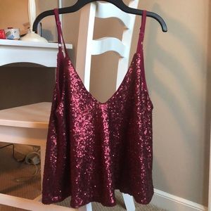Red sparkly top!